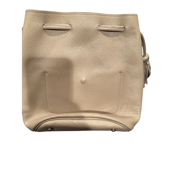 Coach Lora Leather Bucket Bag with Whipstitch Detail in the color light taupe - Picture 8 of 9